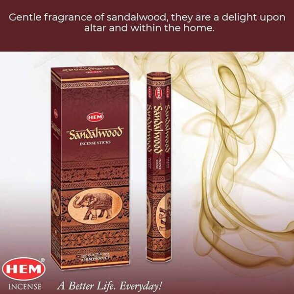 Sandalwood Incense Sticks - Pack of 6 - 120 count - 301g